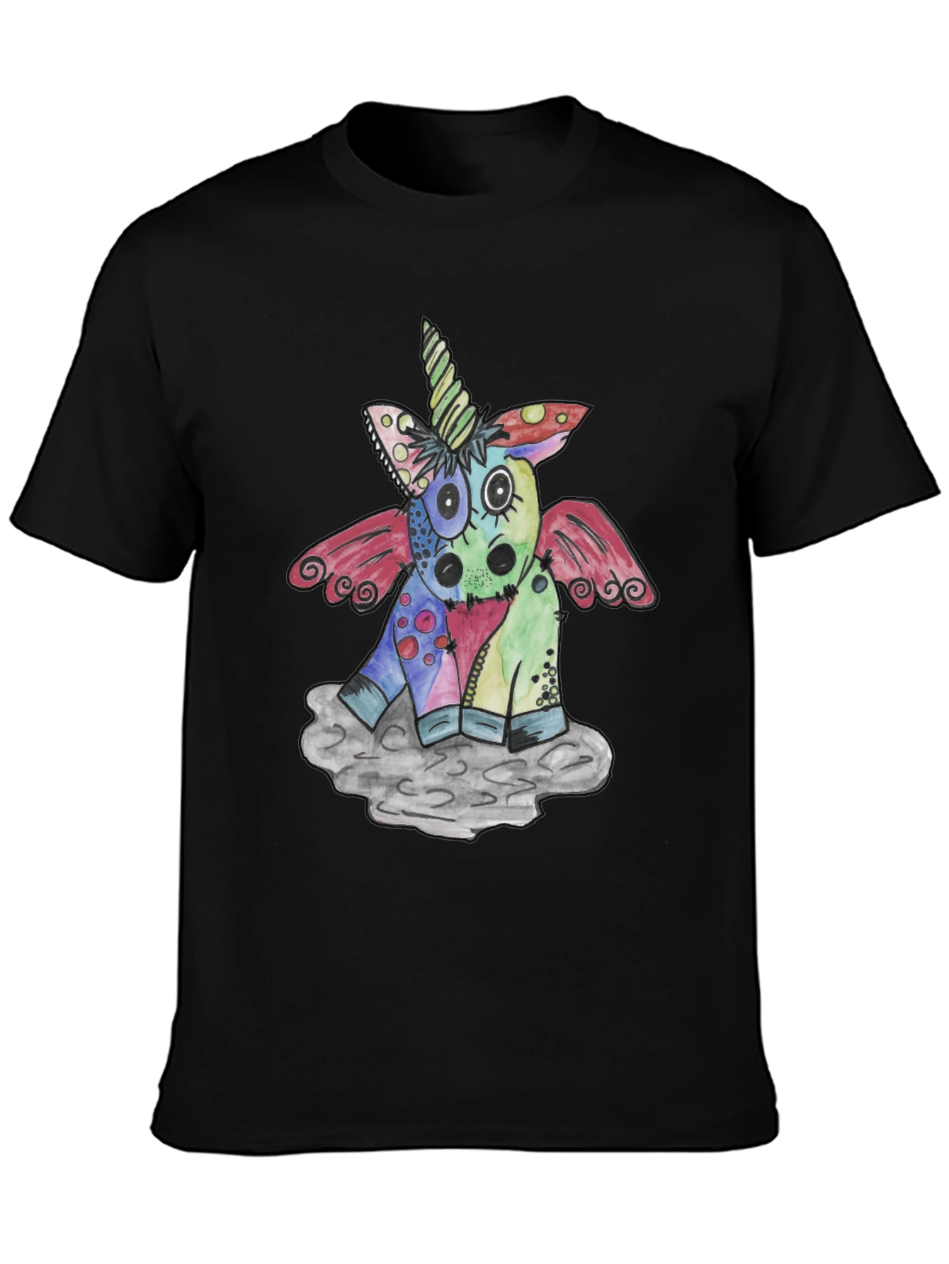 Whimsical Unicorn Graphic Tee - Colorful Cartoon Shirt
