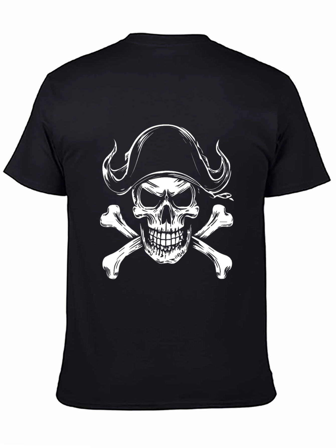 Pirate Skull & Crossbones Graphic T-Shirt - Black