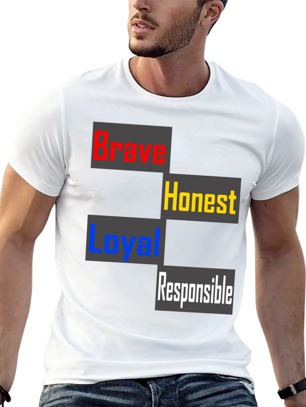 Brave Honest Loyal Responsible Mens T-Shirt