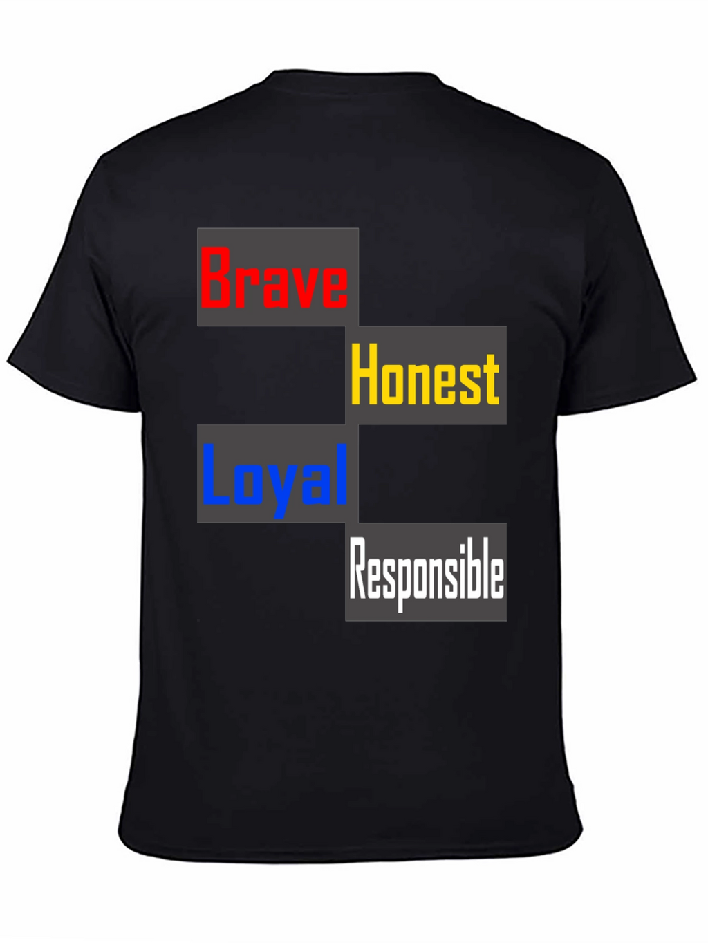 Brave Honest Loyal Responsible Mens T-Shirt