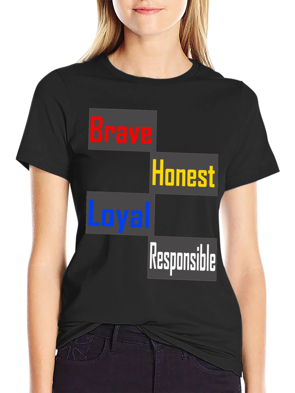 Brave Honest Loyal Responsible Mens T-Shirt
