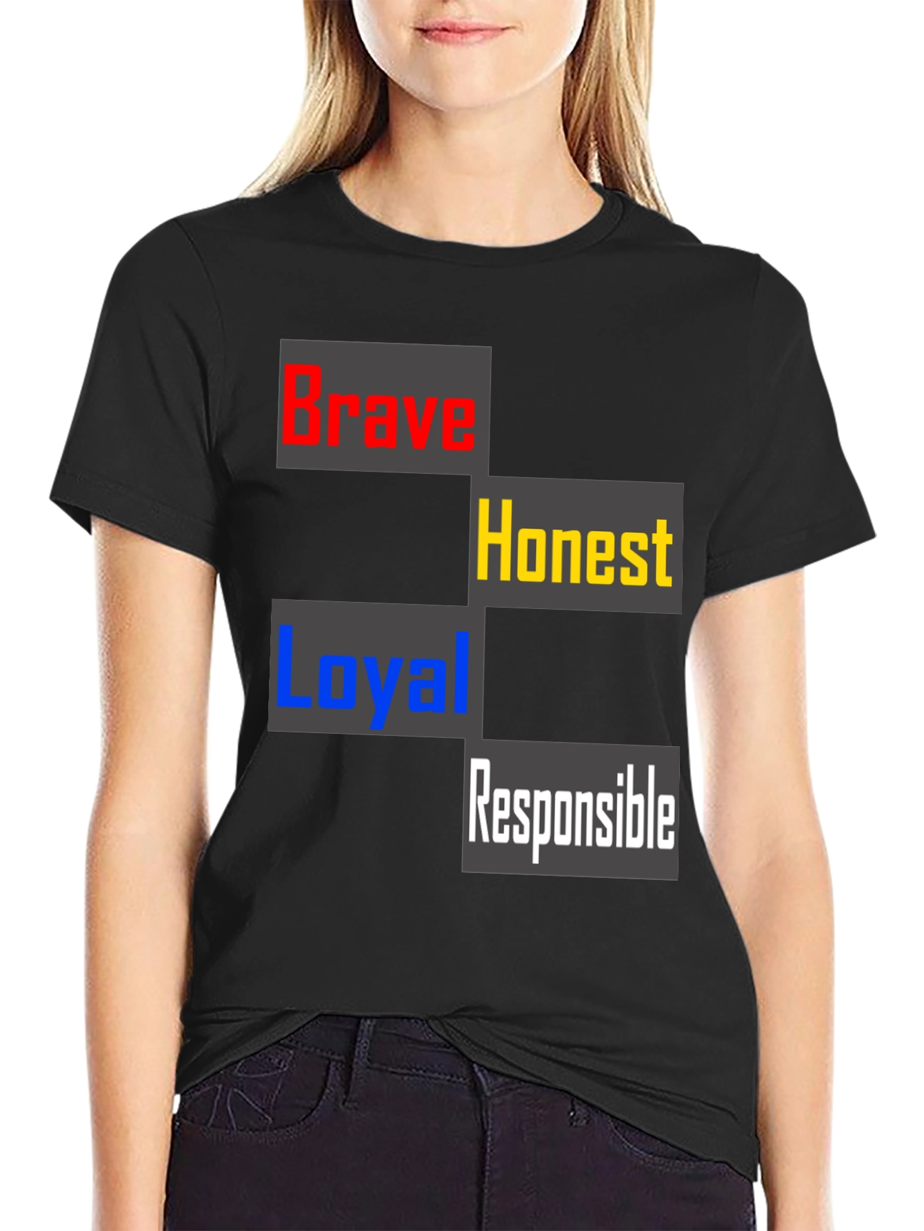 Brave Honest Loyal Responsible Mens T-Shirt