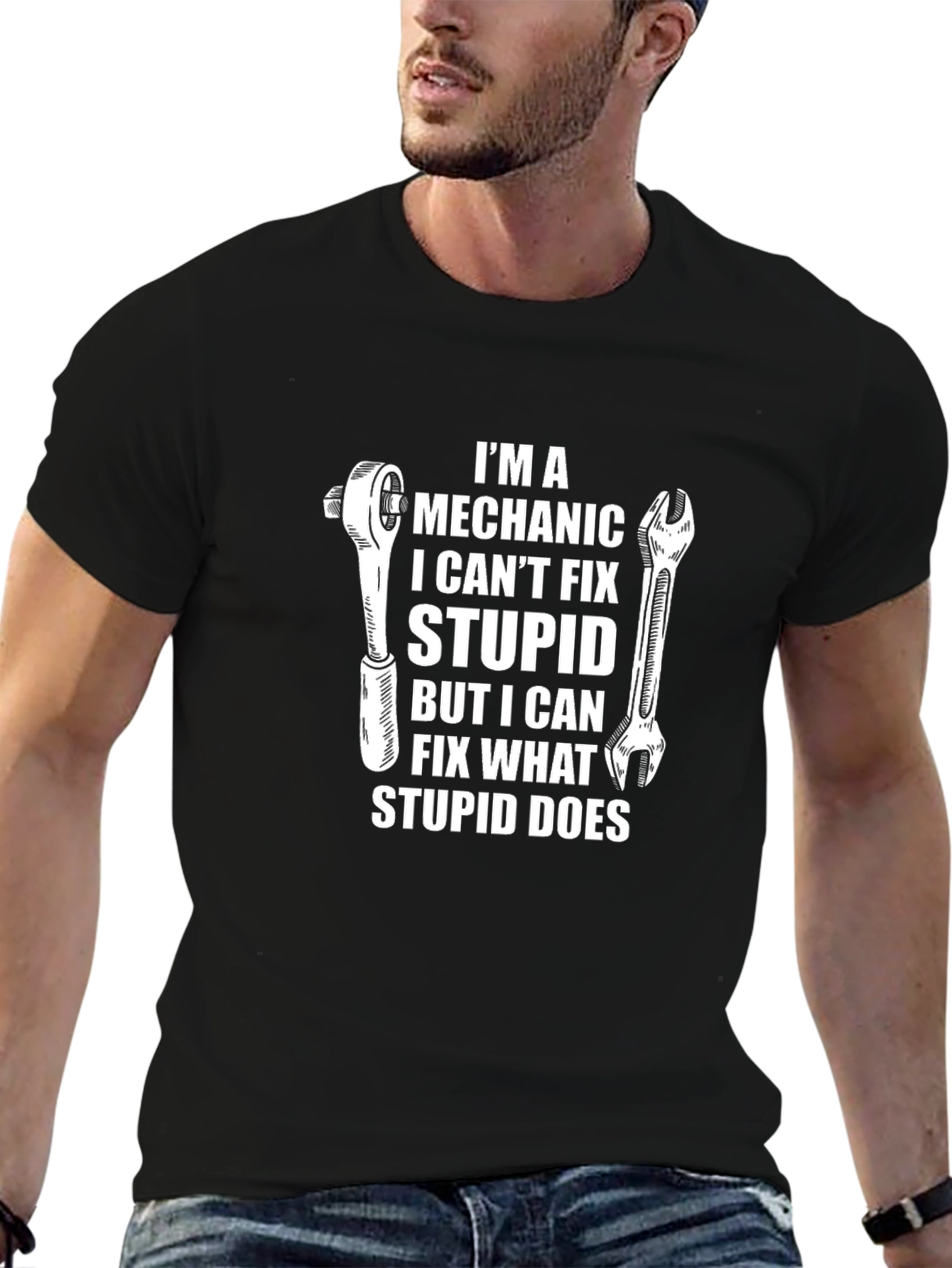 Mechanic Humor T-Shirt - Fix What Stupid Does