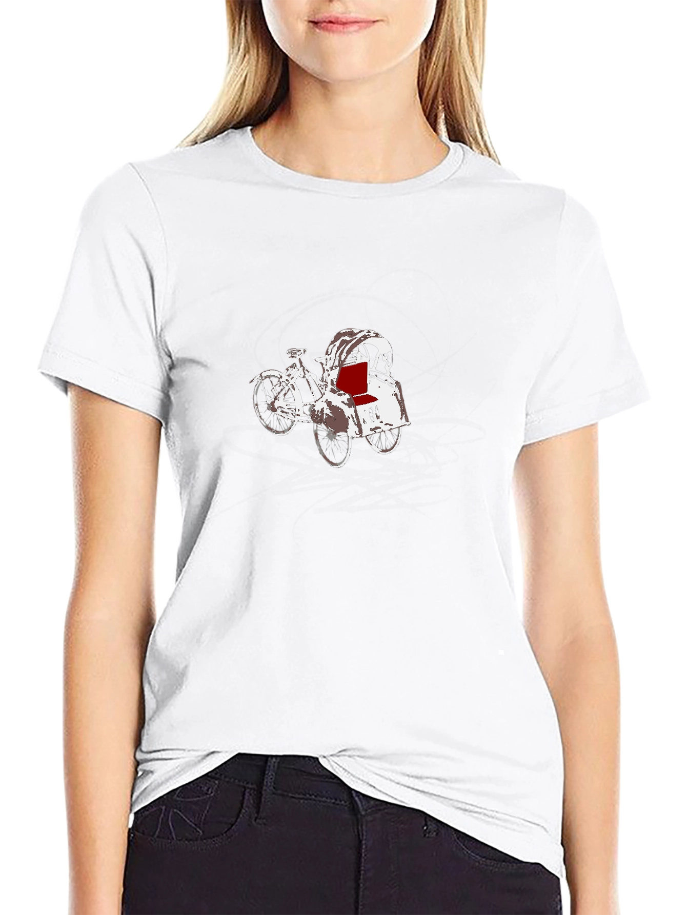 Black T-Shirt with Rickshaw Graphic