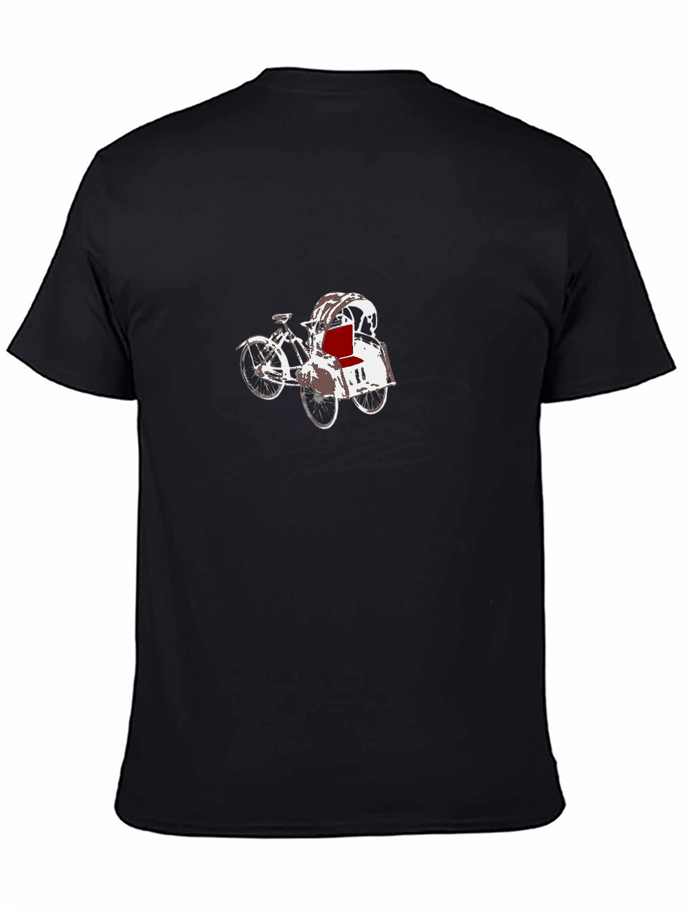 Black T-Shirt with Rickshaw Graphic