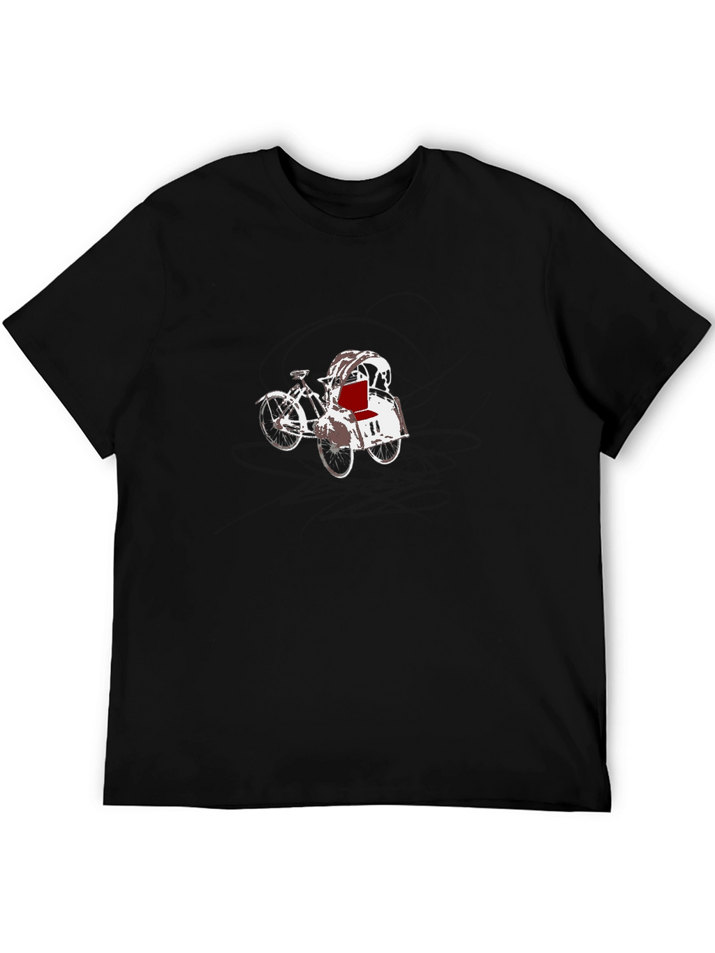 Black T-Shirt with Rickshaw Graphic