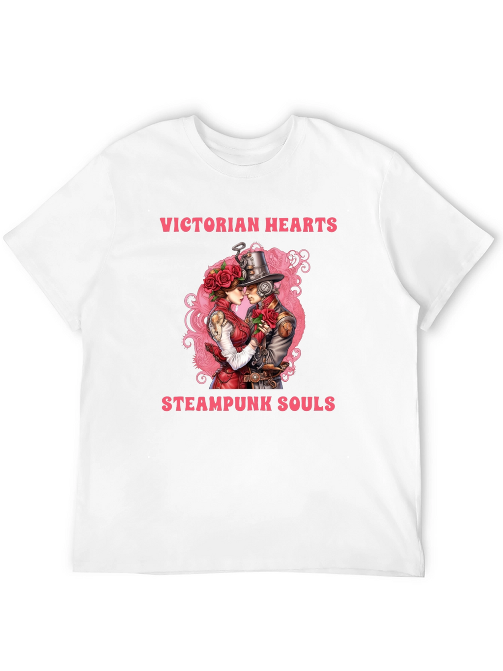 Victorian Hearts Steampunk Souls Black T-Shirt