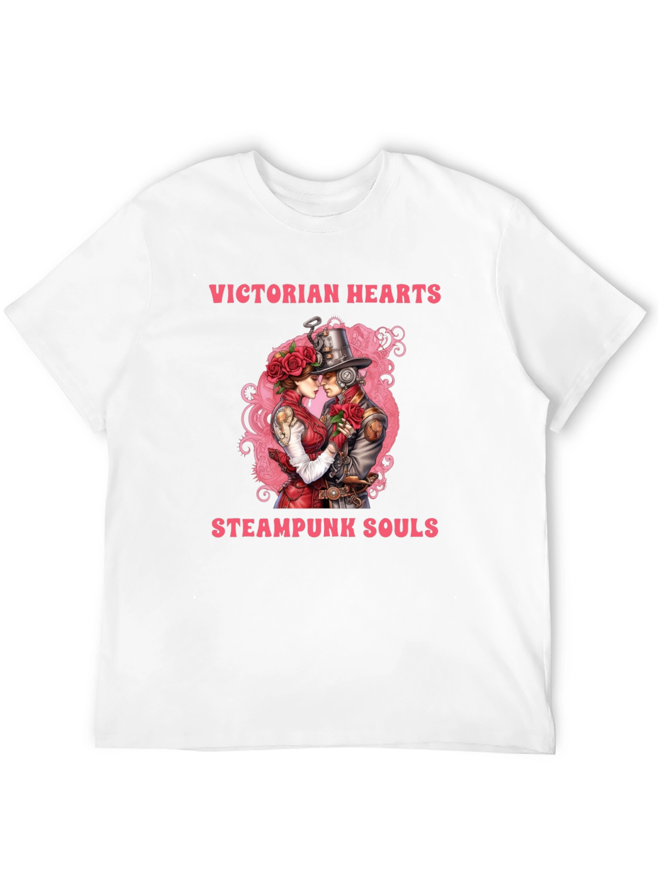 Victorian Hearts Steampunk Souls Black T-Shirt