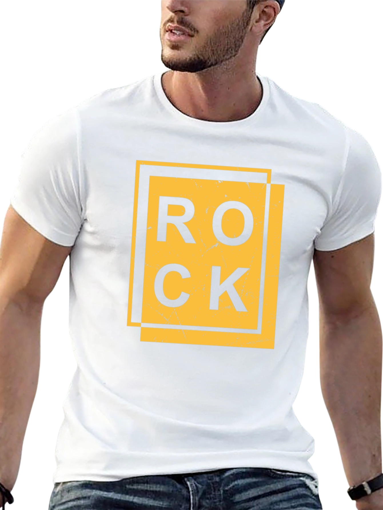 Rock Graphic Print Black T-Shirt
