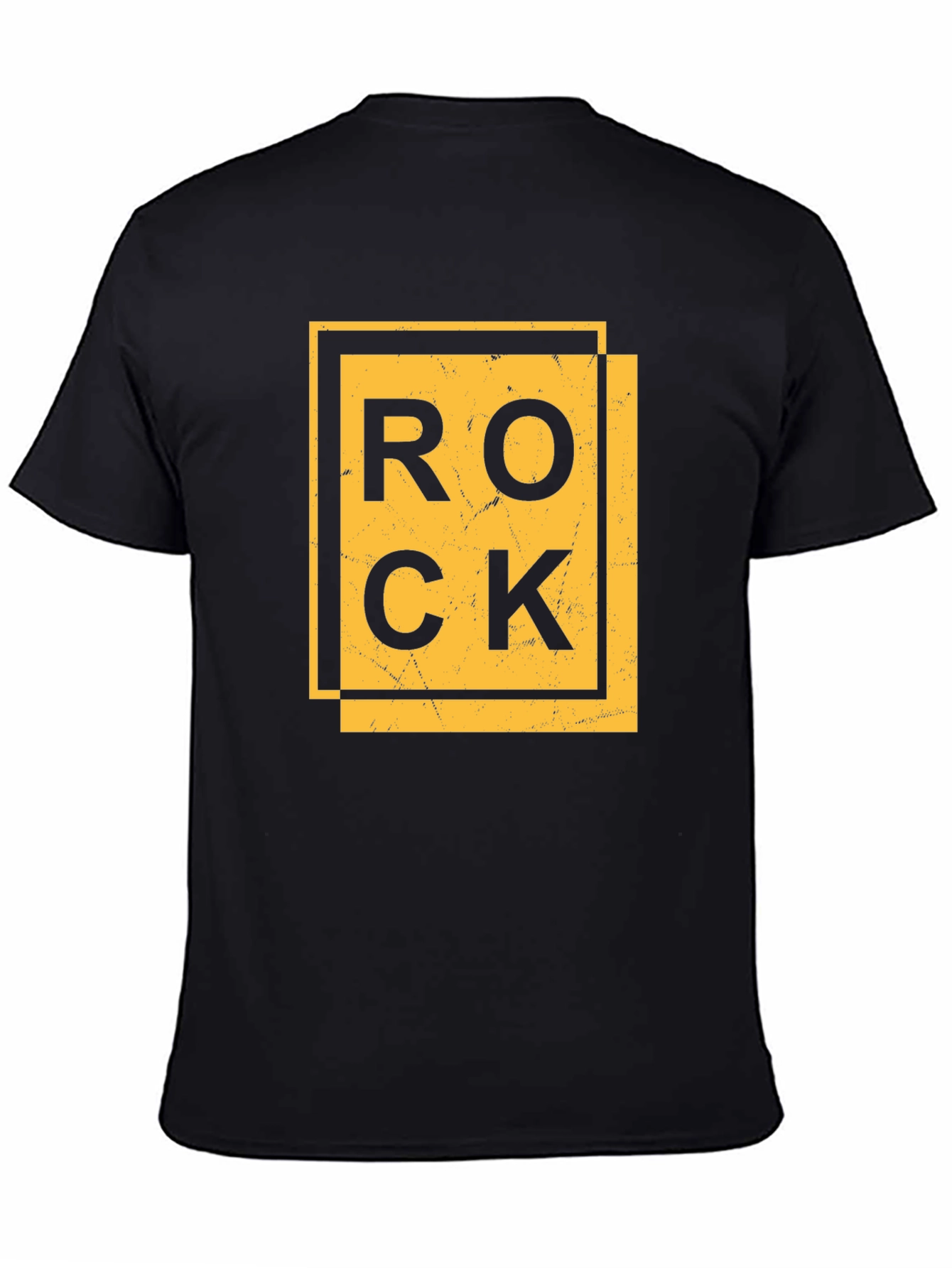 Rock Graphic Print Black T-Shirt