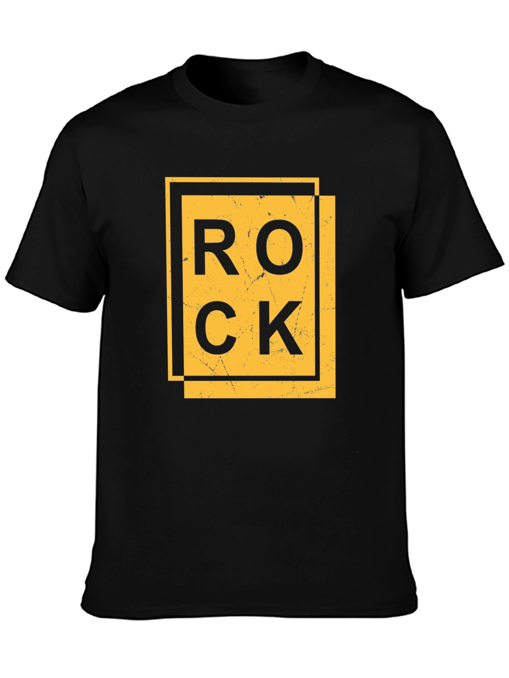 Rock Graphic Print Black T-Shirt
