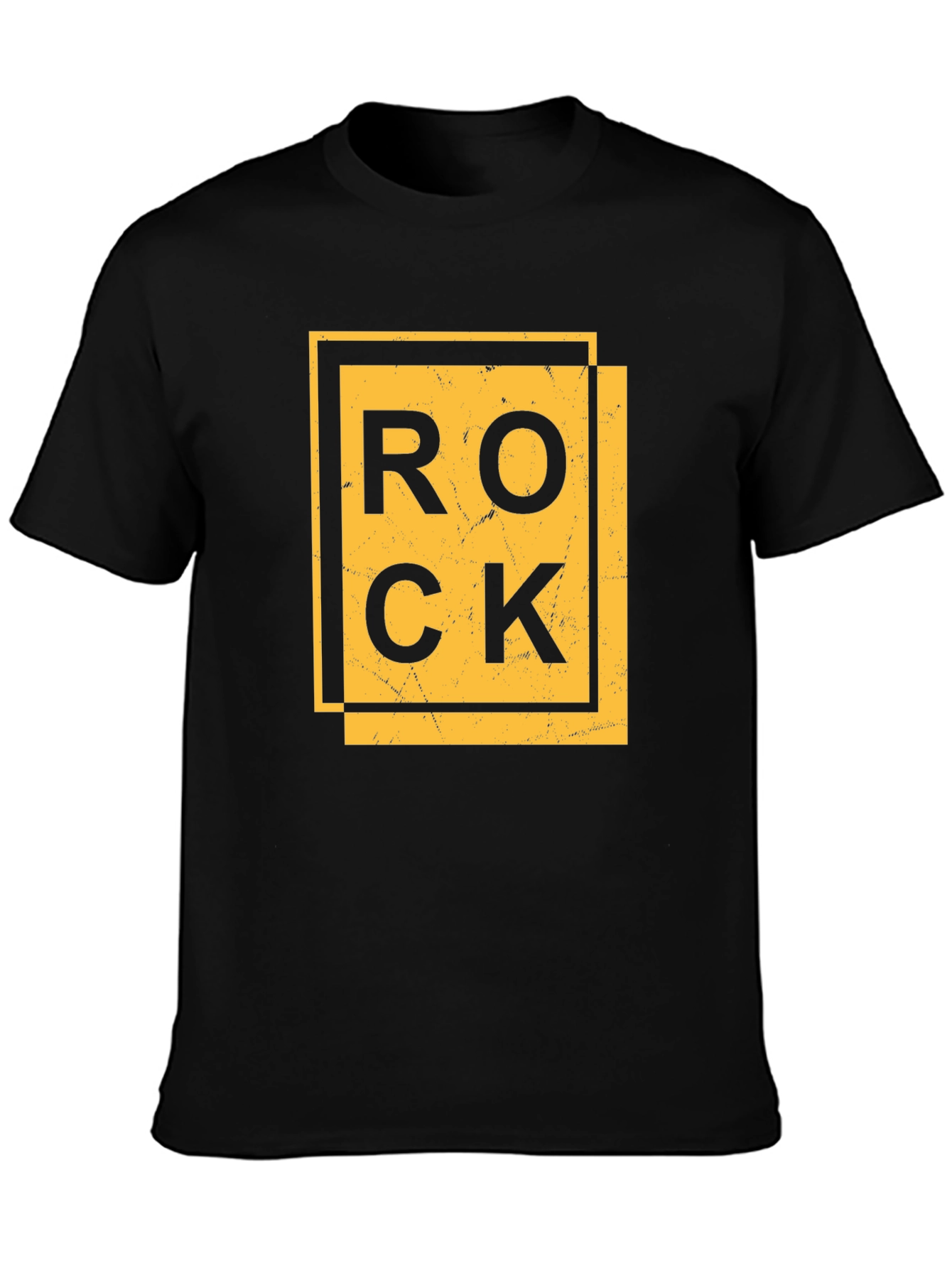 Rock Graphic Print Black T-Shirt