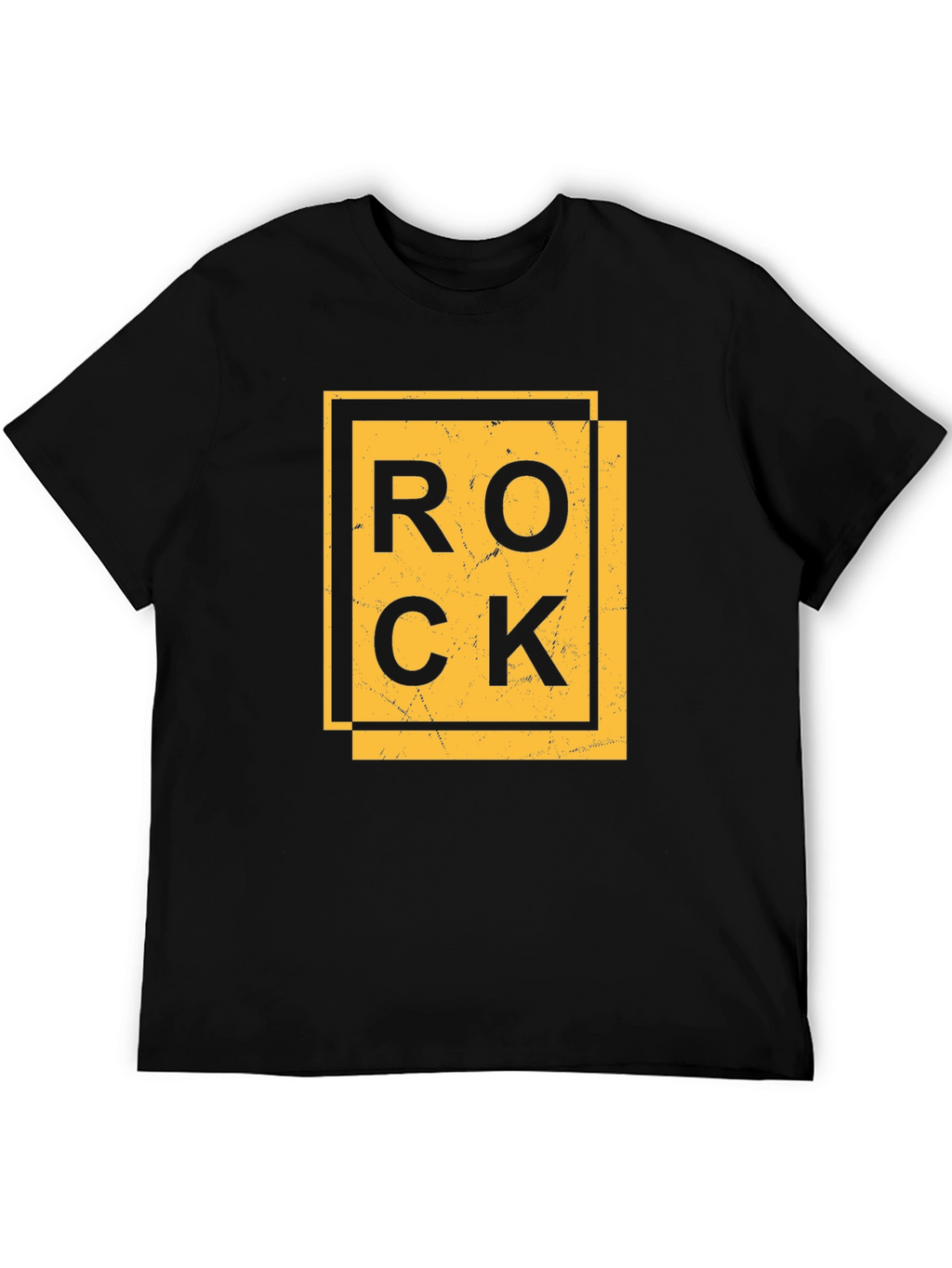 Rock Graphic Print Black T-Shirt