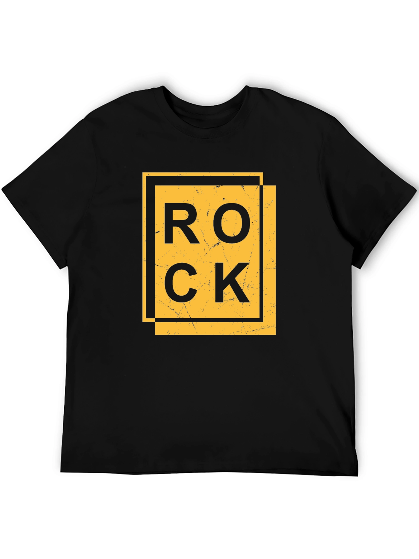 Rock Graphic Print Black T-Shirt
