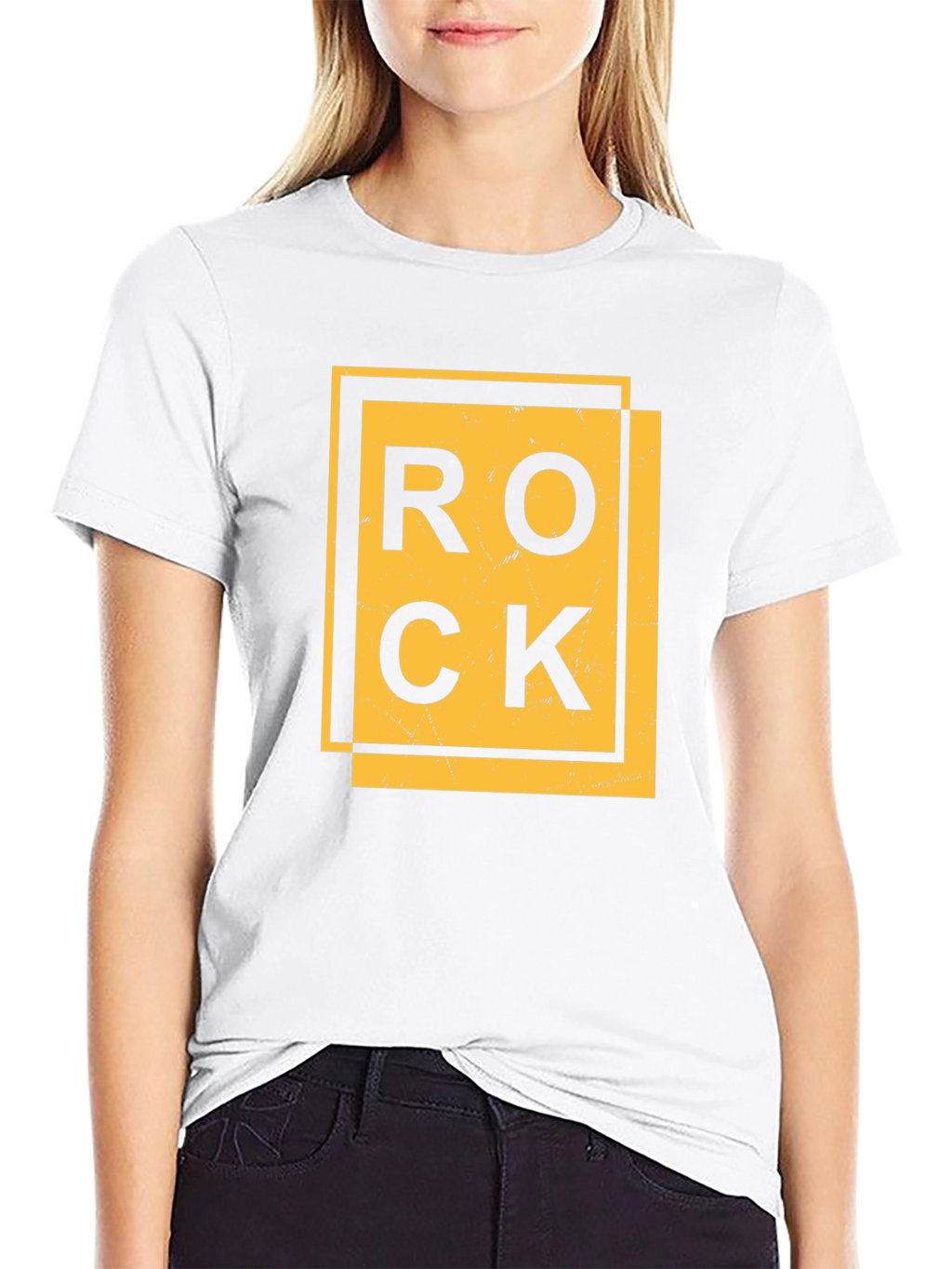 Rock Graphic Print Black T-Shirt