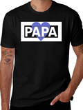 Papa Heart Graphic Tee - Fathers Day Gift