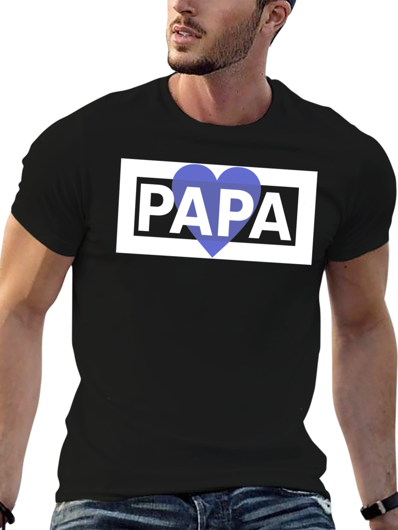 Papa Heart Graphic Tee - Fathers Day Gift