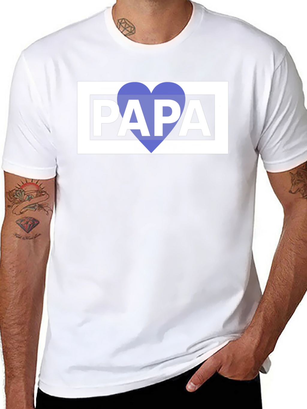 Papa Heart Graphic Tee - Fathers Day Gift
