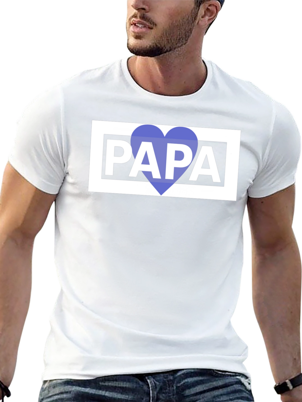 Papa Heart Graphic Tee - Fathers Day Gift