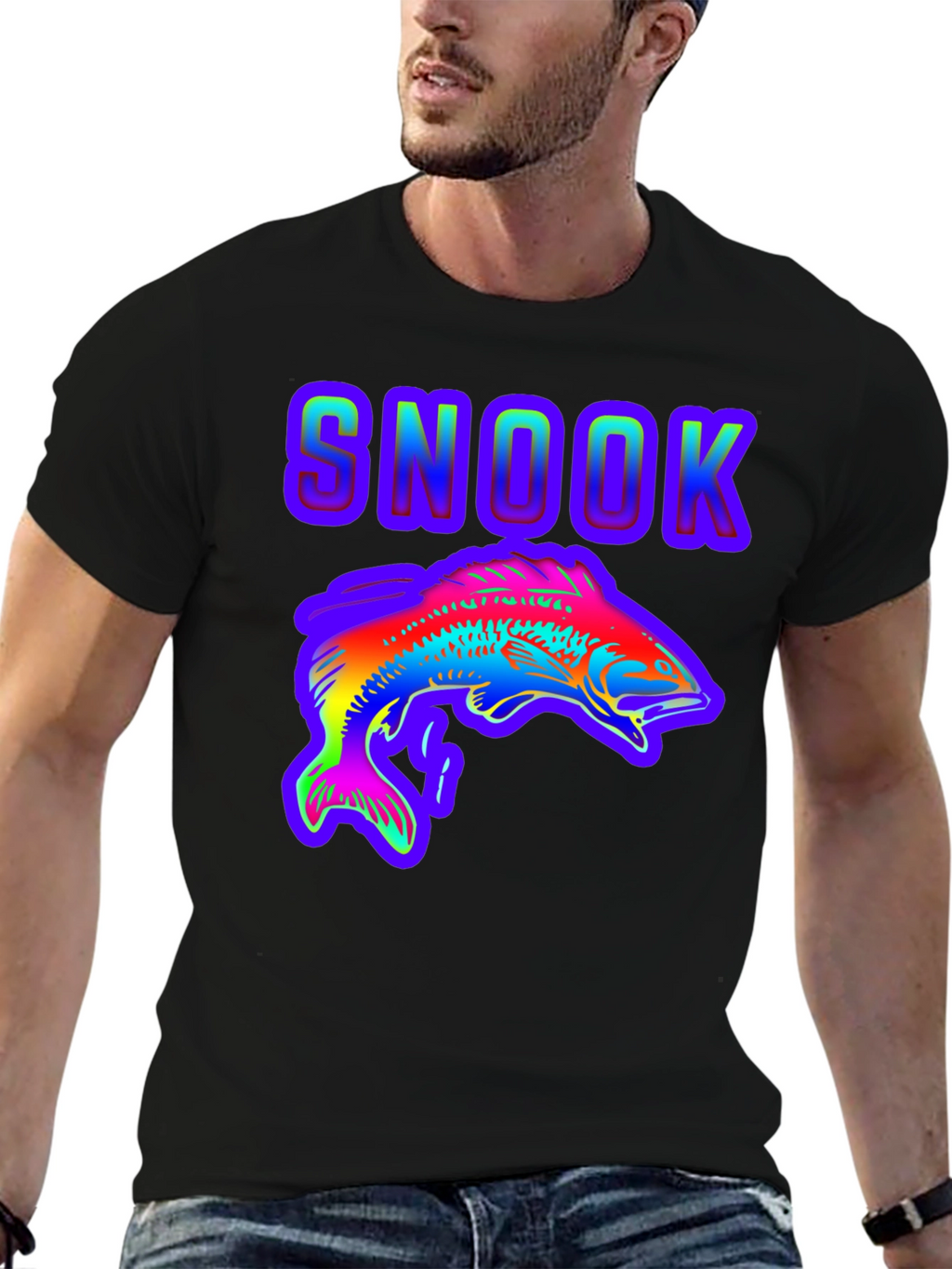 Snook Fish Graphic T-Shirt - Rainbow Design