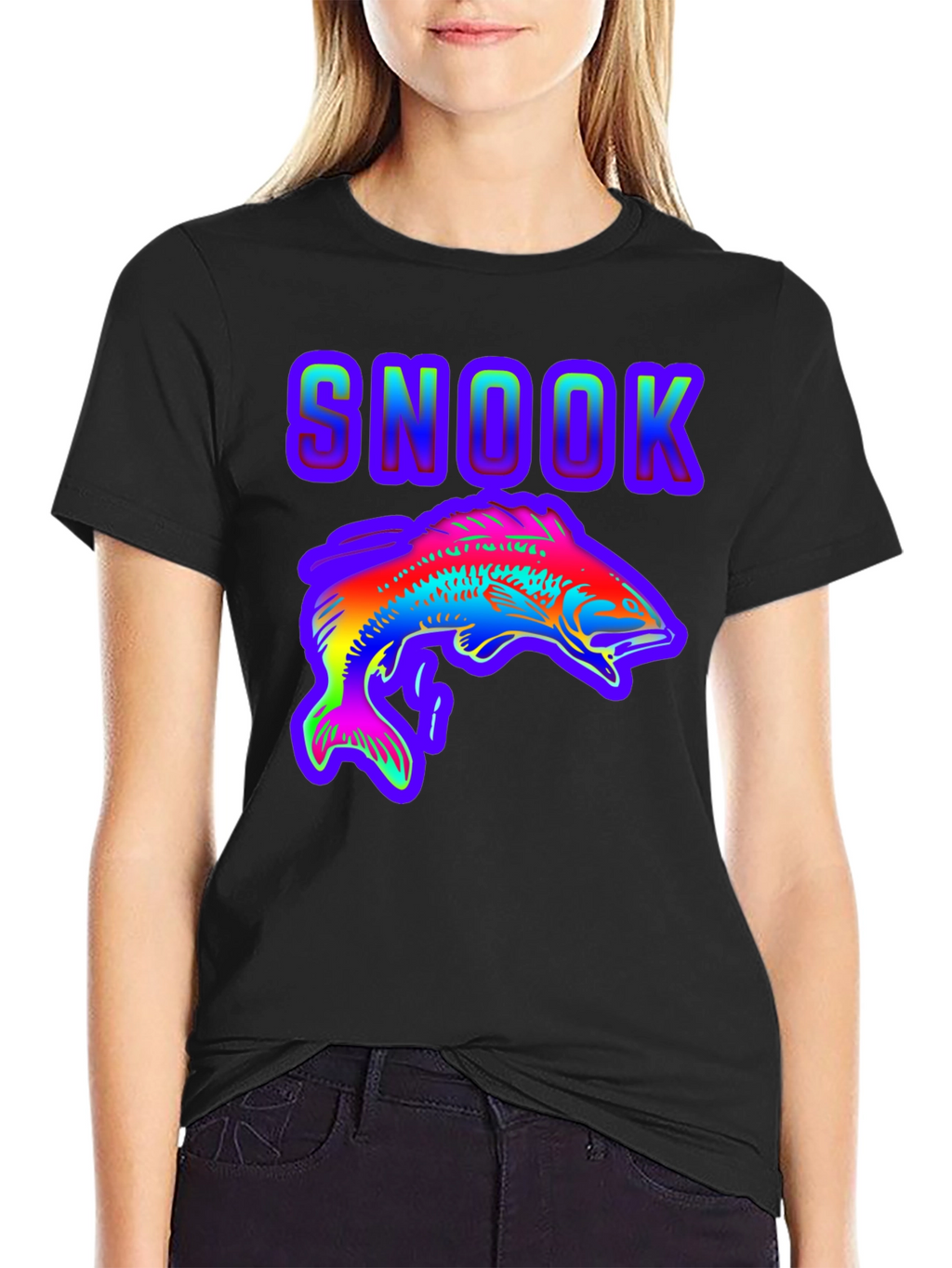 Snook Fish Graphic T-Shirt - Rainbow Design