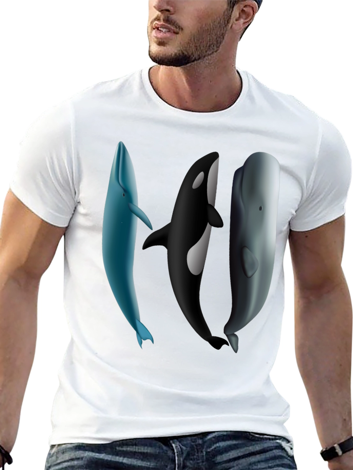 Whale Trio Graphic Tee - Black