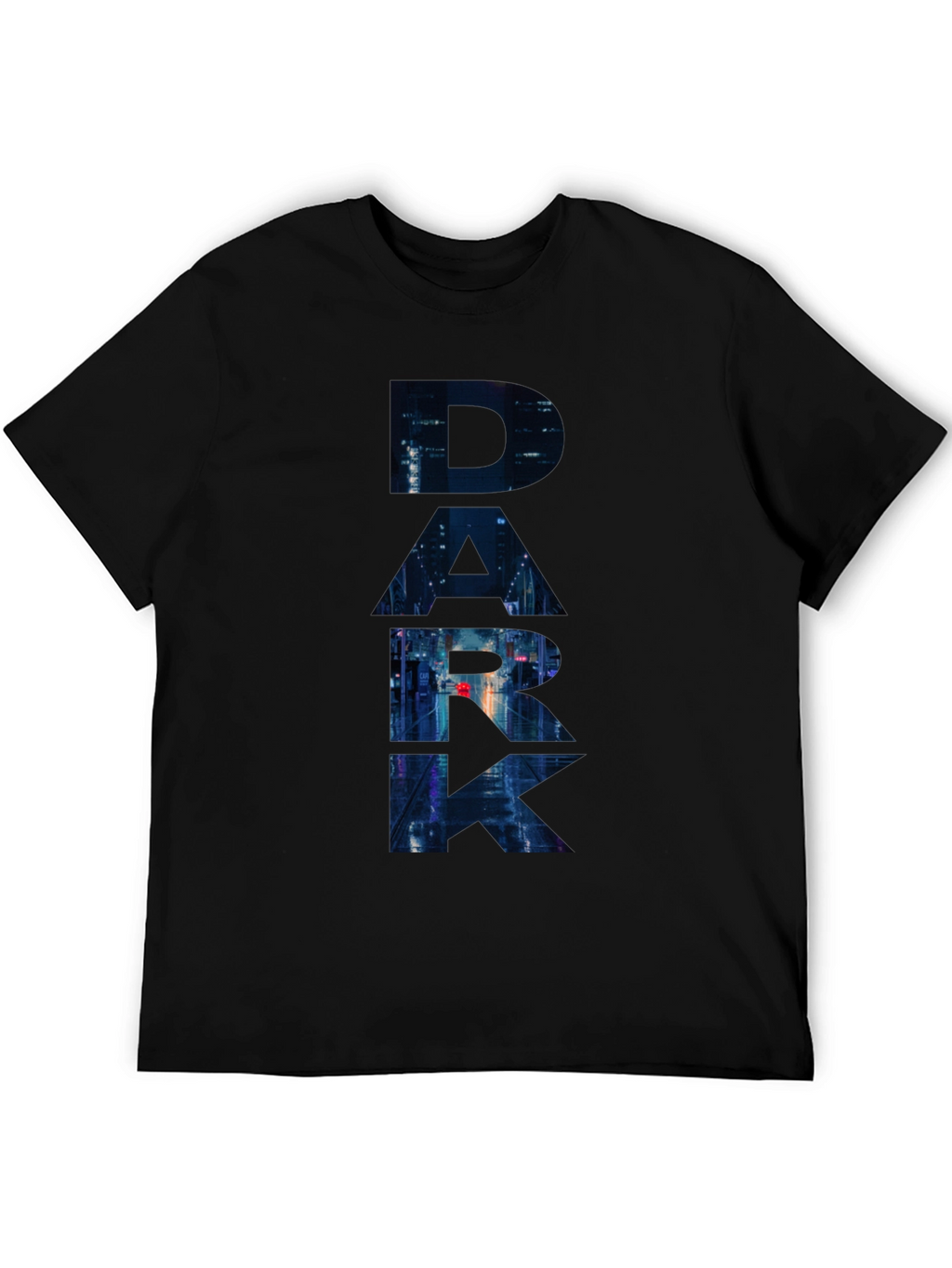 Dark Cityscape Graphic Black T-Shirt