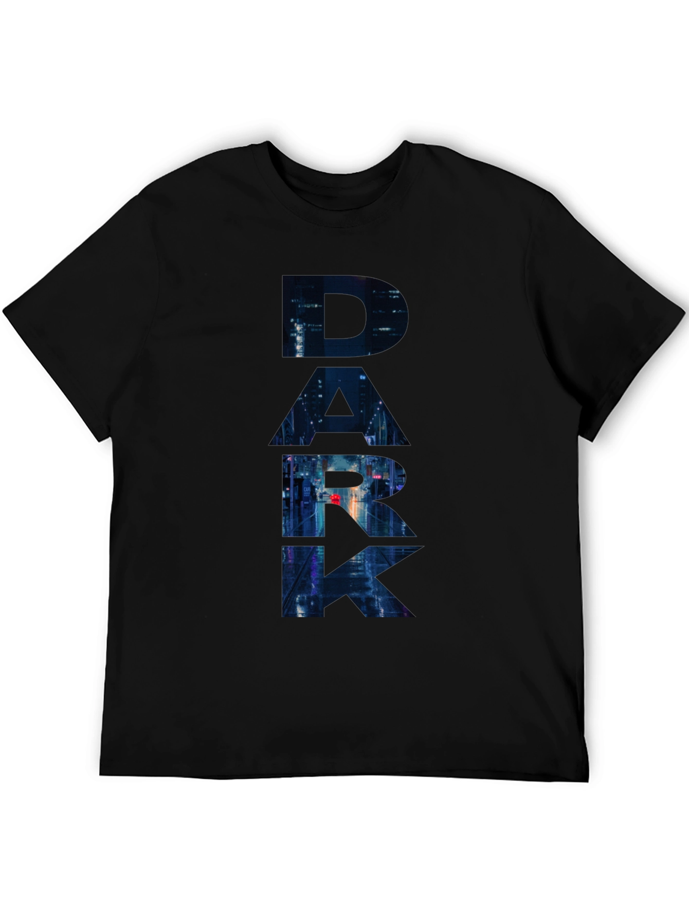 Dark Cityscape Graphic Black T-Shirt