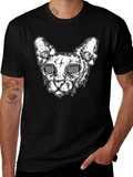Hypnotic Cat Graphic Tee - Black Unisex T-Shirt