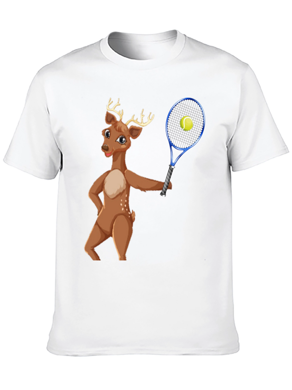 Deer Playing Tennis Graphic Tee
