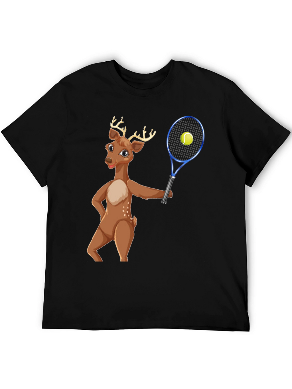 Deer Playing Tennis Graphic Tee
