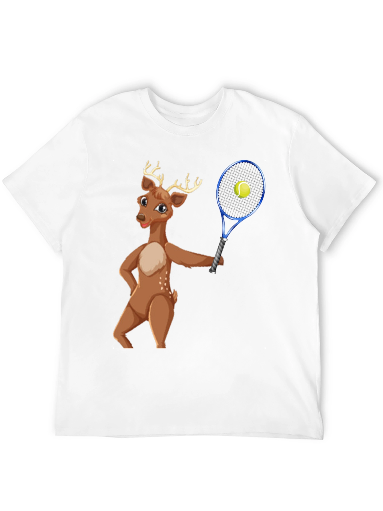 Deer Playing Tennis Graphic Tee