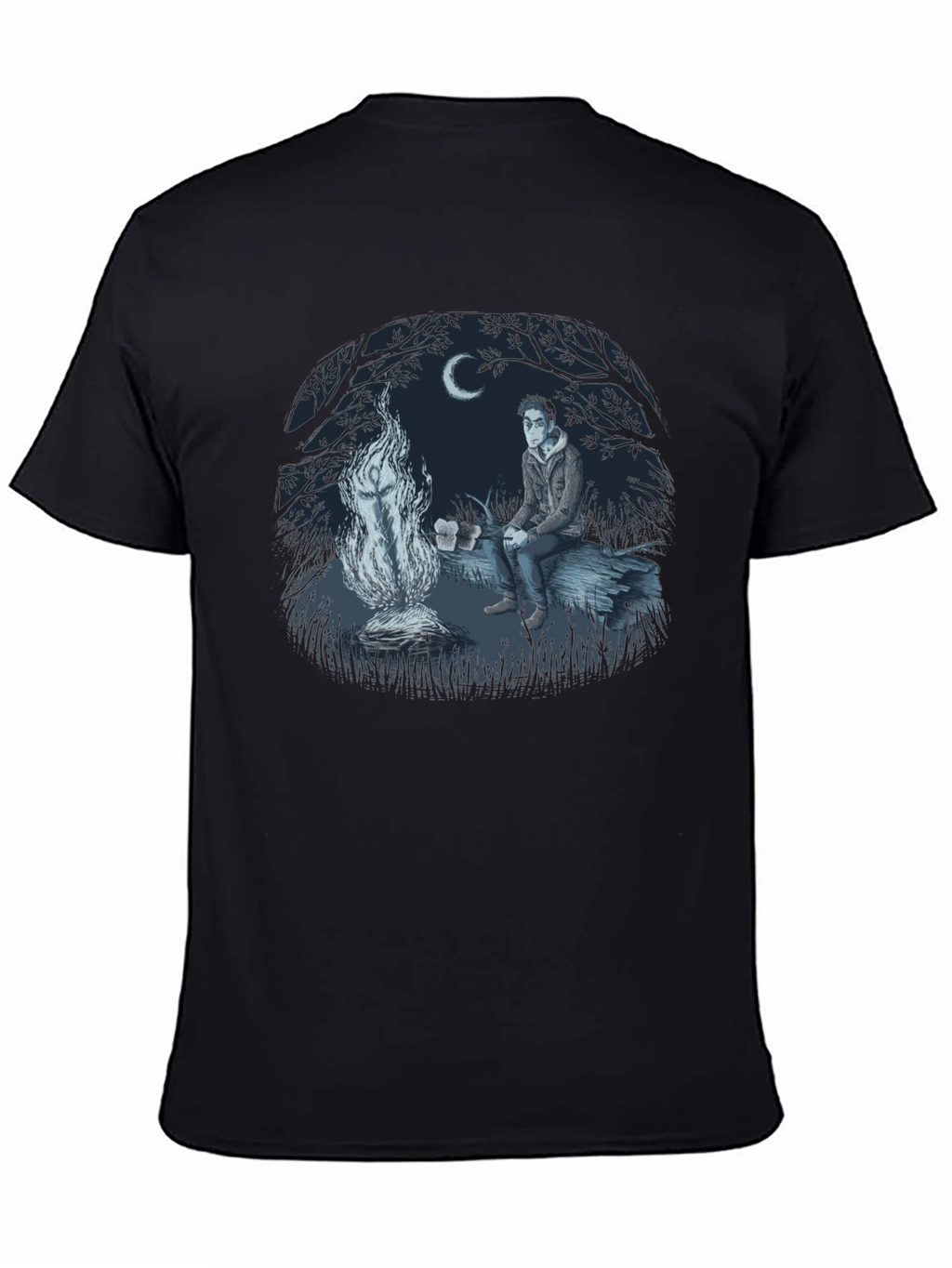 Campfire Story Graphic Tee - Relaxed Night Design