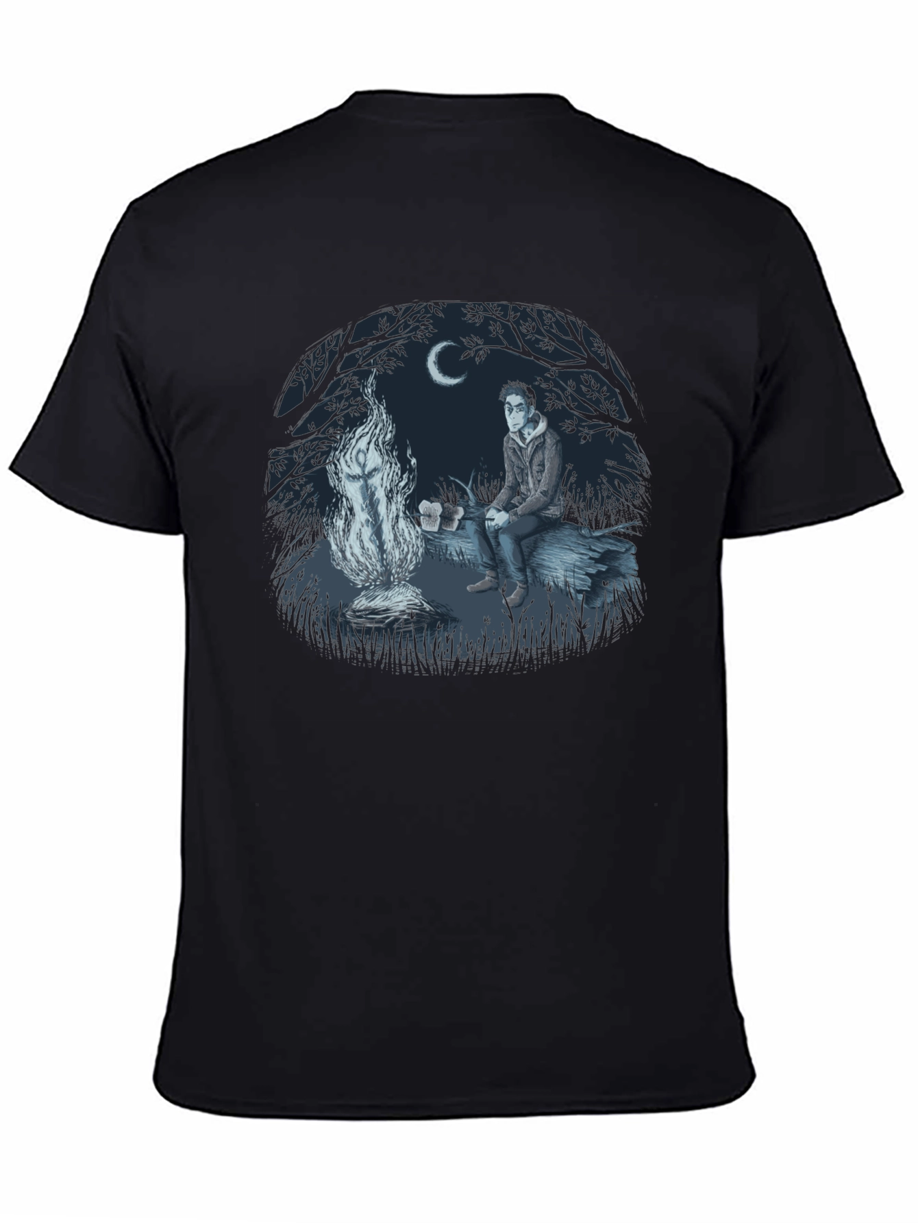 Campfire Story Graphic Tee - Relaxed Night Design