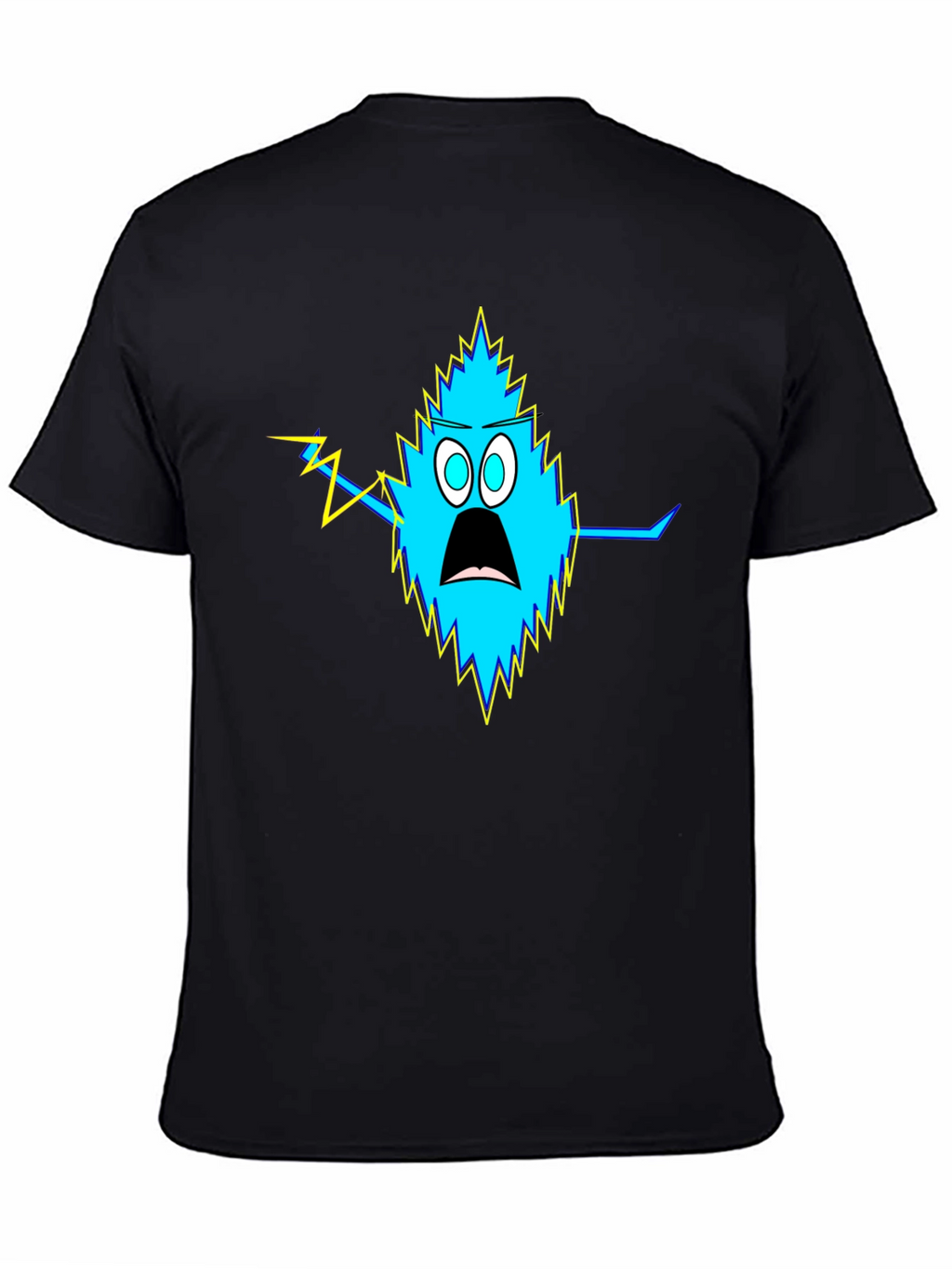 Shocked Blue Monster Black T-Shirt