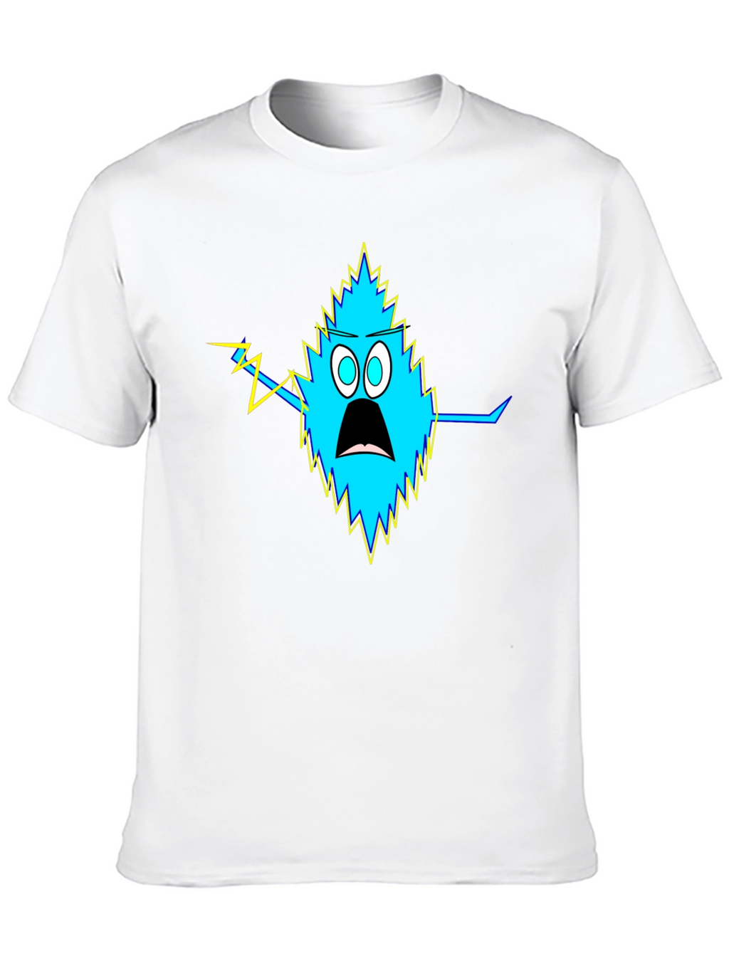 Shocked Blue Monster Black T-Shirt