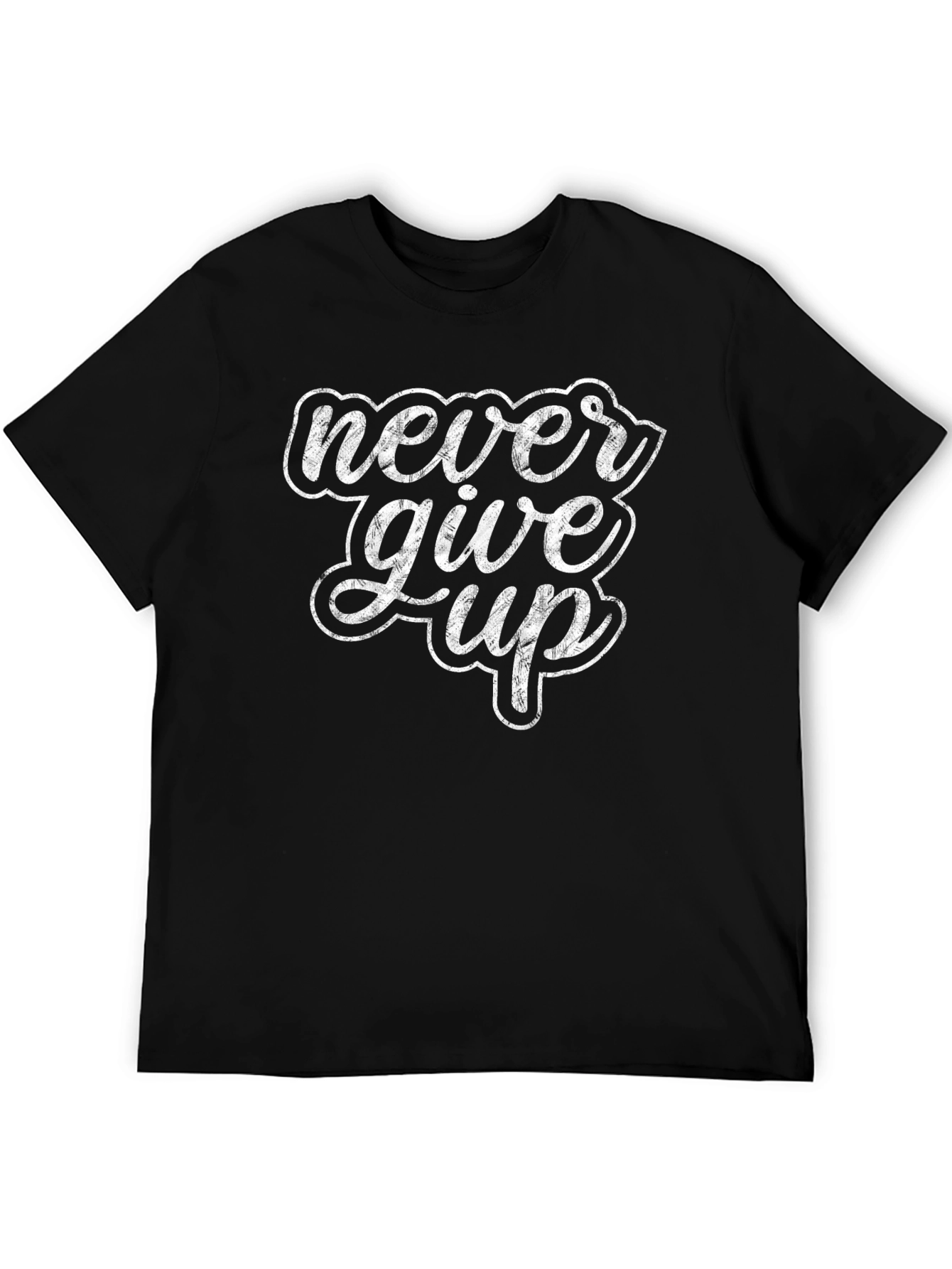 Never Give Up Graphic Print T-Shirt