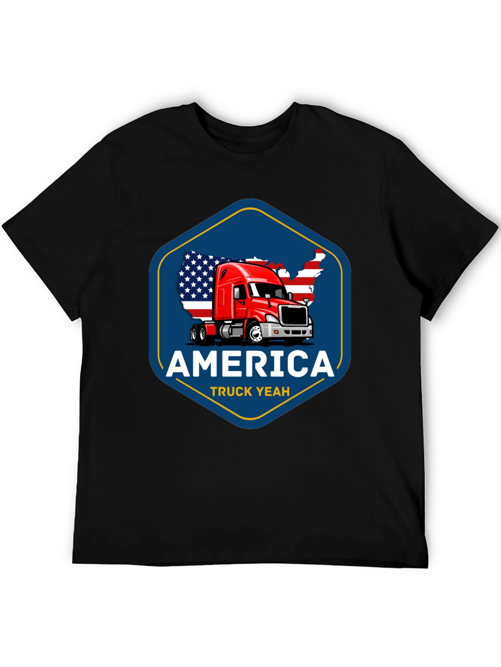 America Truck Yeah T-Shirt - Patriotic Trucker Tee