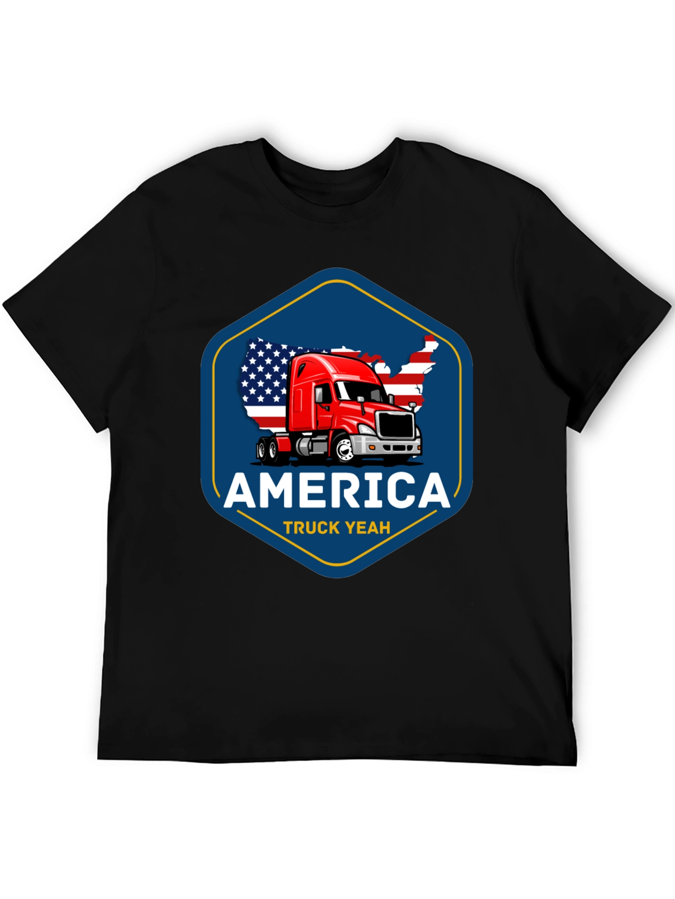 America Truck Yeah T-Shirt - Patriotic Trucker Tee
