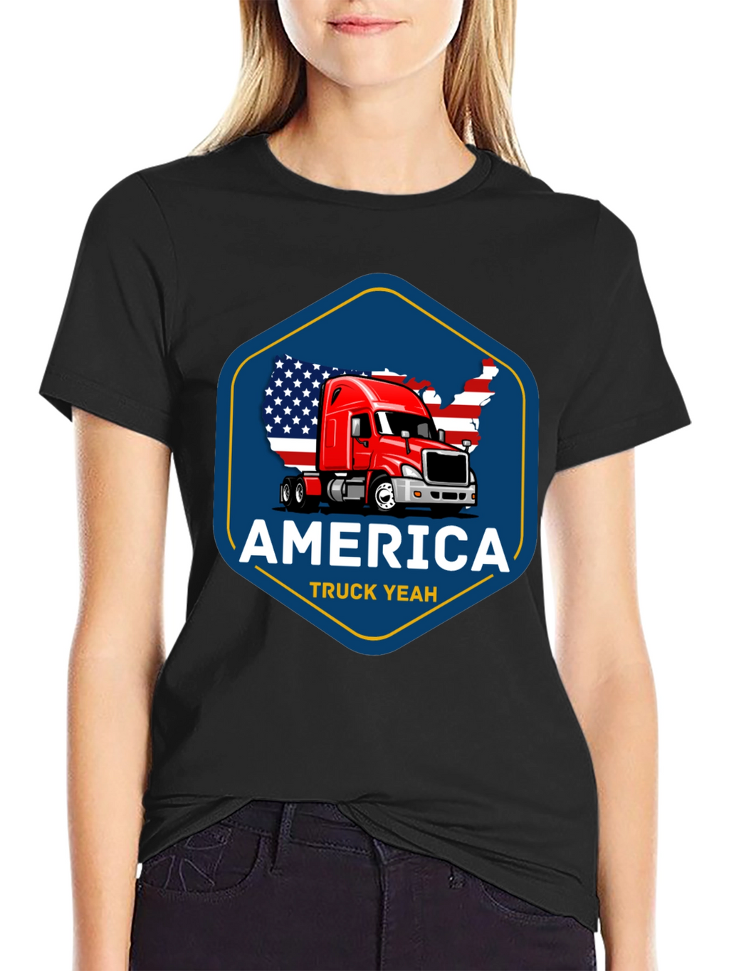 America Truck Yeah T-Shirt - Patriotic Trucker Tee