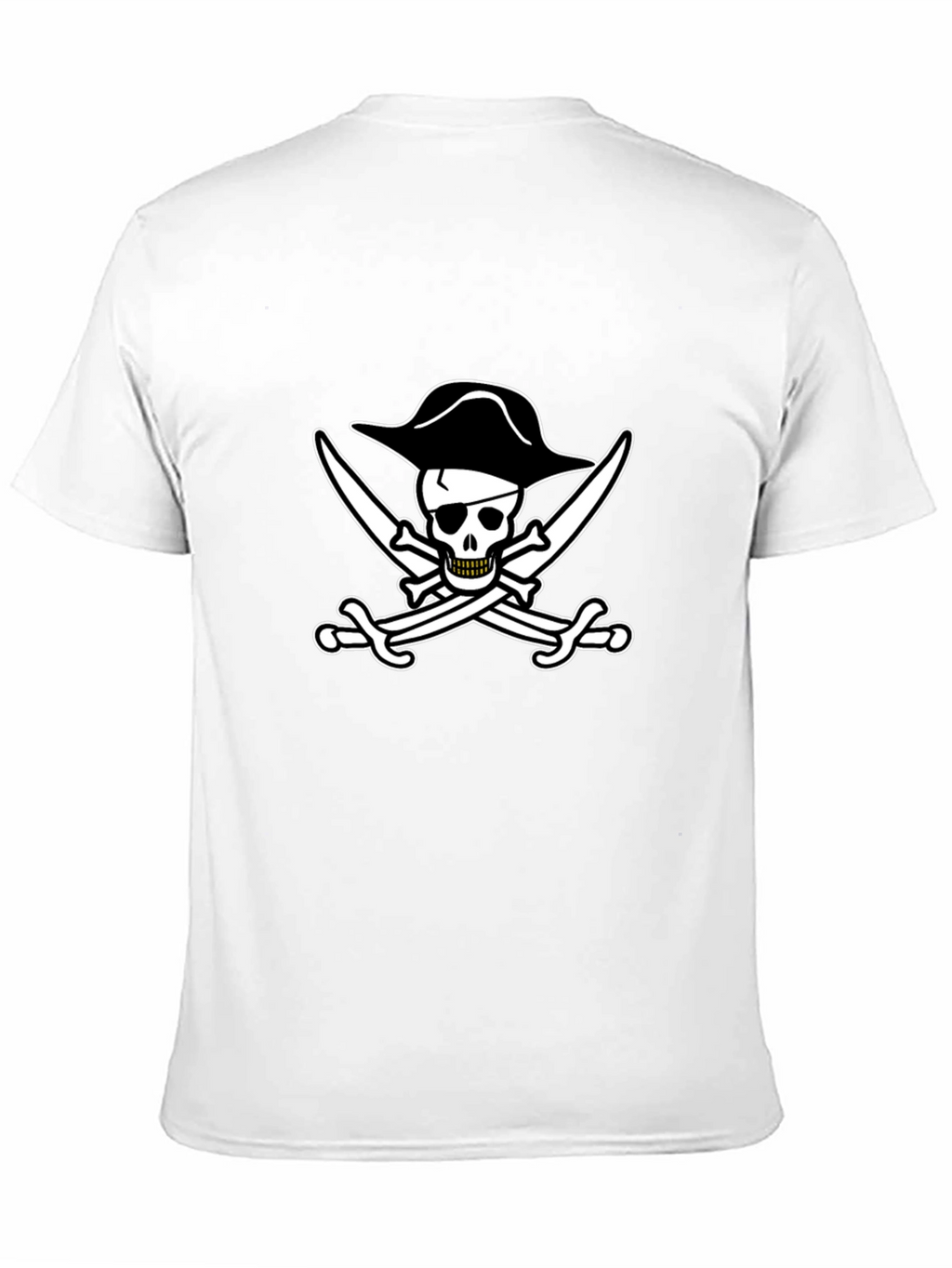 Pirate Skull & Swords Black Cotton T-Shirt