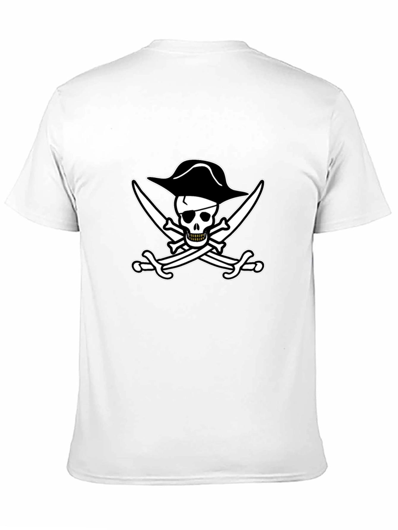 Pirate Skull & Swords Black Cotton T-Shirt
