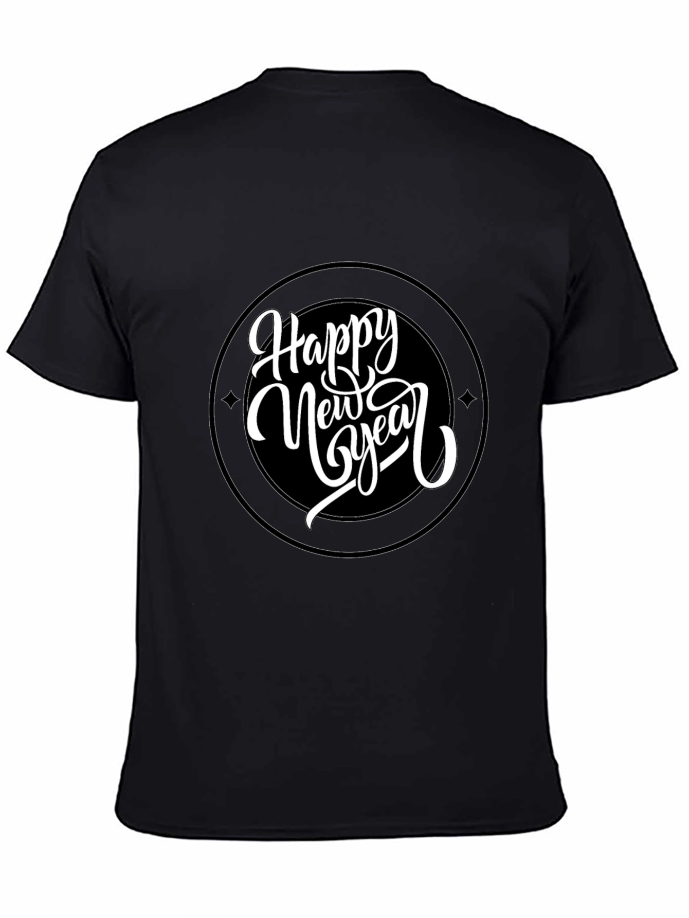 Happy New Year Graphic Black Tee