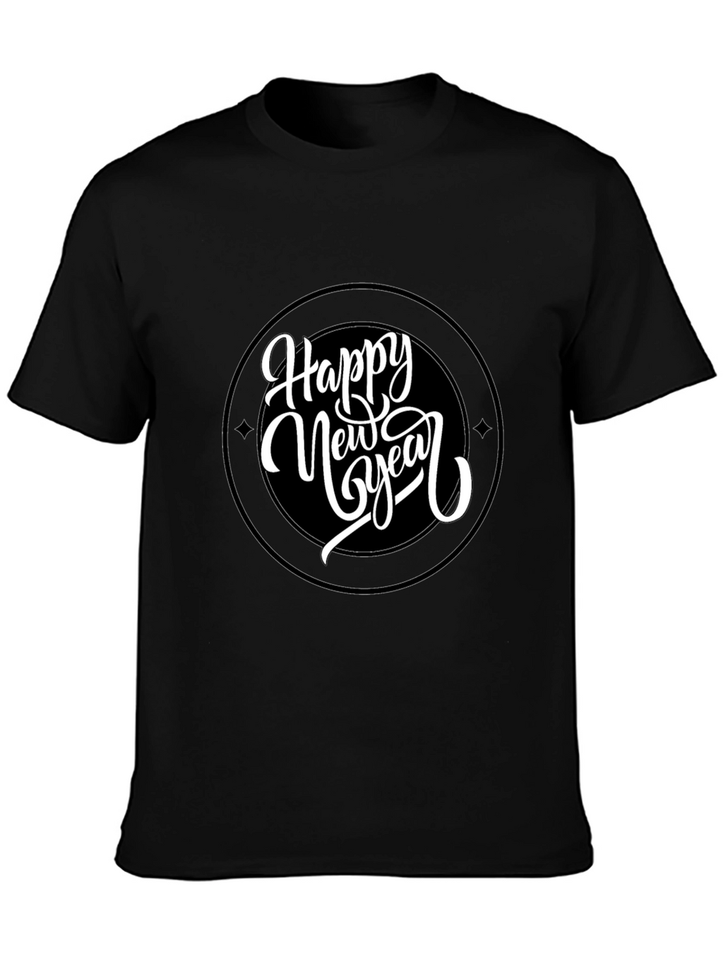 Happy New Year Graphic Black Tee