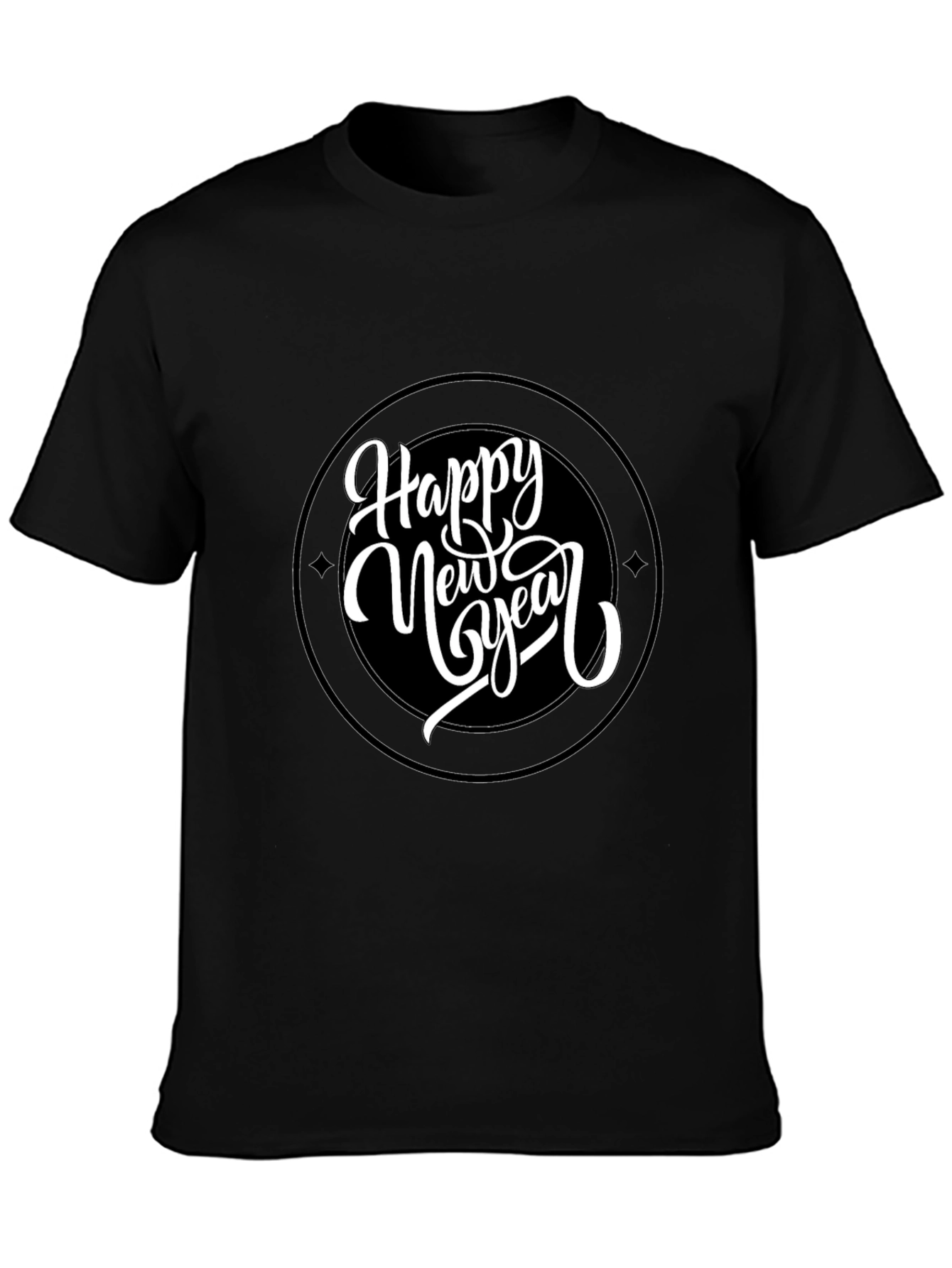 Happy New Year Graphic Black Tee