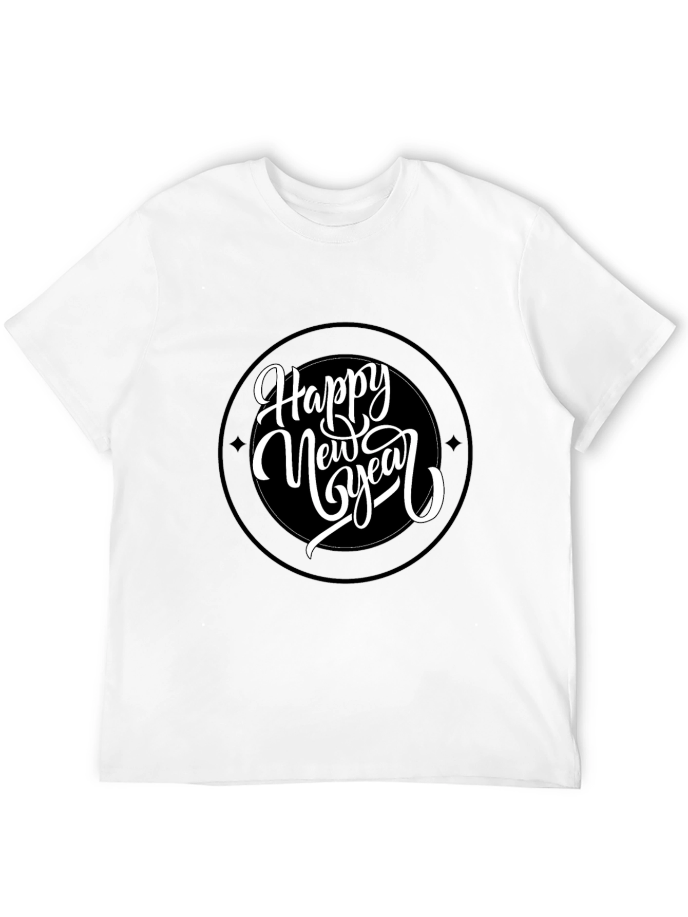 Happy New Year Graphic Black Tee