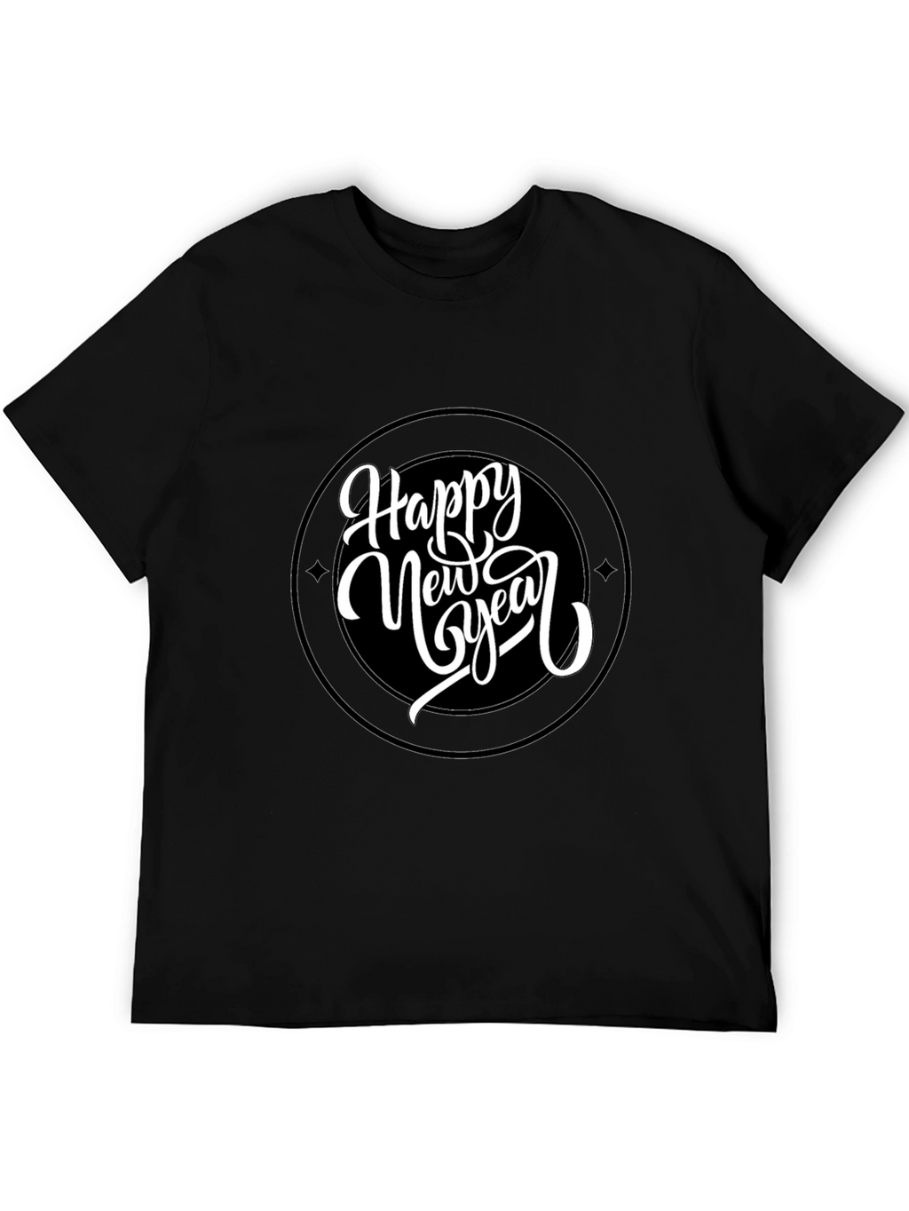 Happy New Year Graphic Black Tee