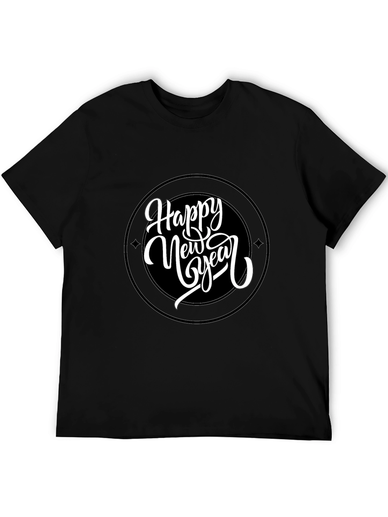 Happy New Year Graphic Black Tee