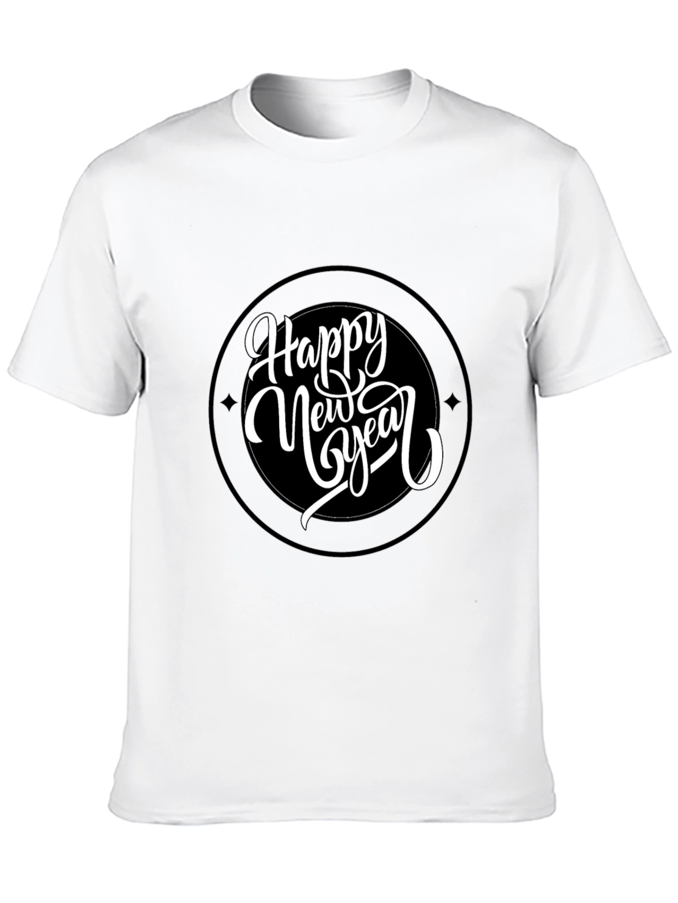 Happy New Year Graphic Black Tee