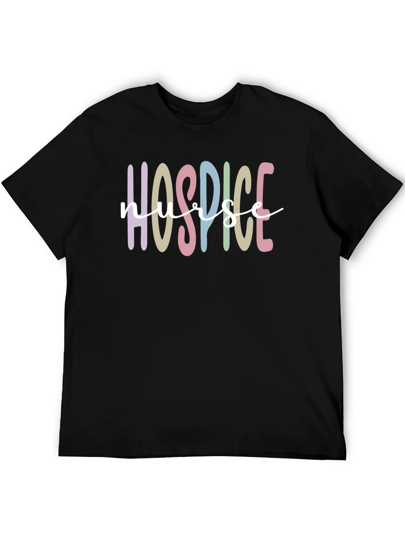 Hospice Nurse T-Shirt Black Cotton Blend